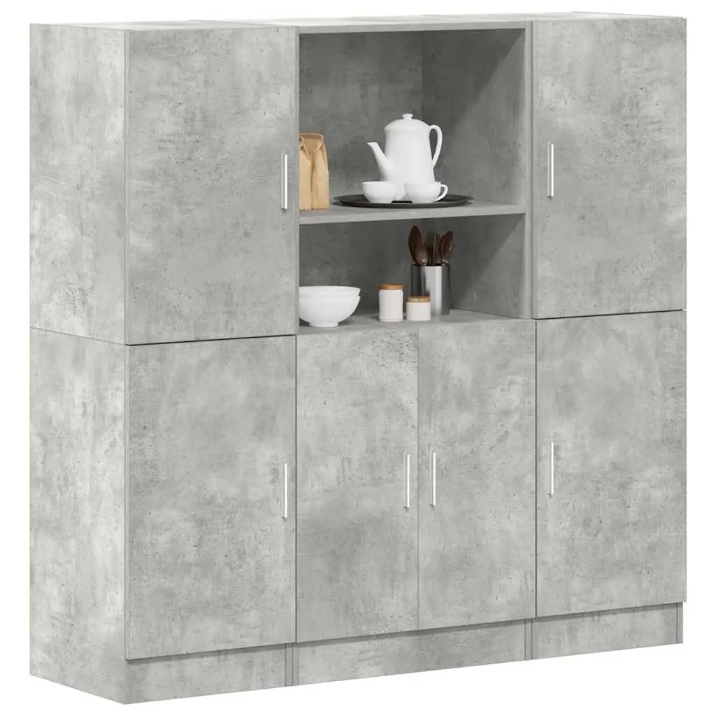 Set di Mobili da Cucina 3 pz Grigio Cemento in Truciolato