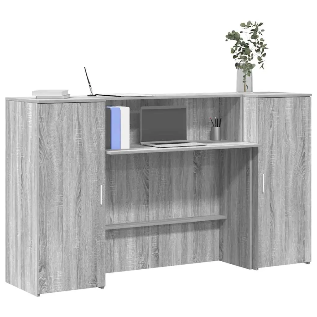 Banco Reception Grigio Sonoma 180x50x103,5 cm Legno Multistrato