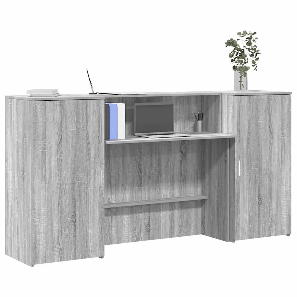 Banco Reception Grigio Sonoma 200x50x103,5 cm Legno Multistrato