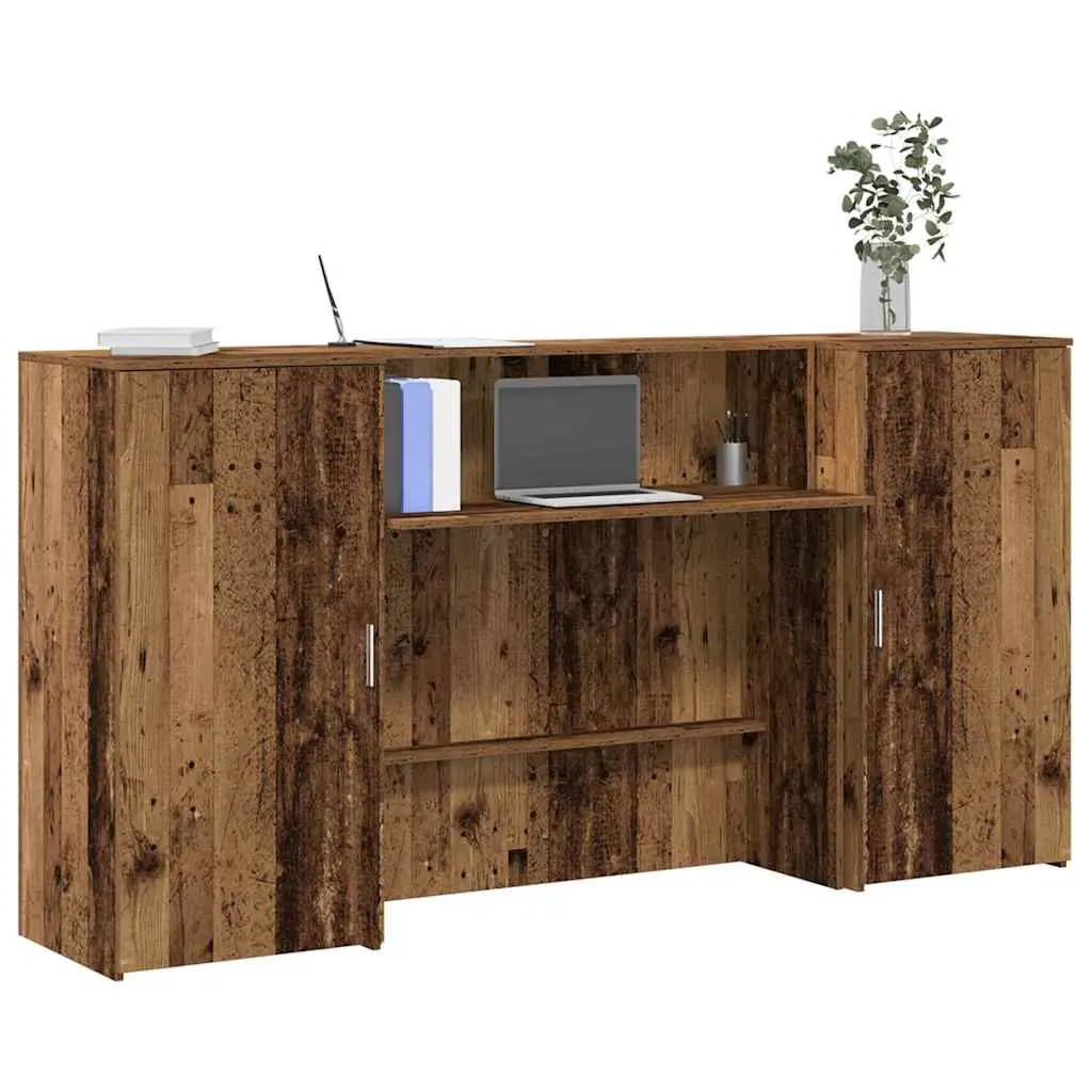 Banco Reception Legno Vecchio 200x50x103,5 cm Legno Multistrato