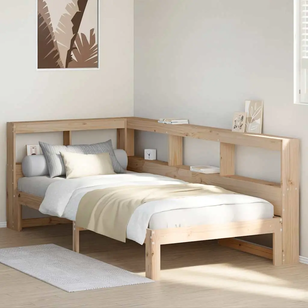 Letto Libreria senza Materasso 90x200 cm Legno Massello Pino