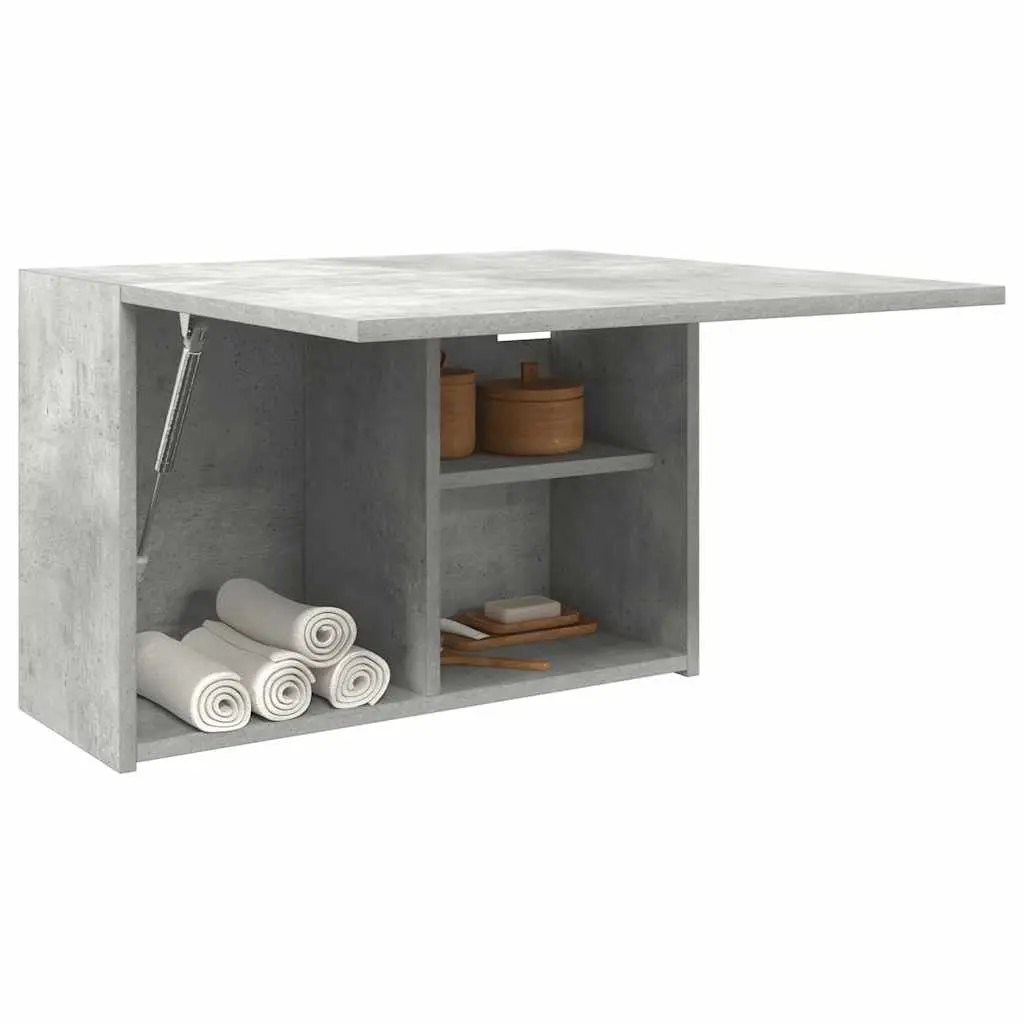 Armadietto da Bagno Grigio Cemento 60x25x40 cm in Truciolato