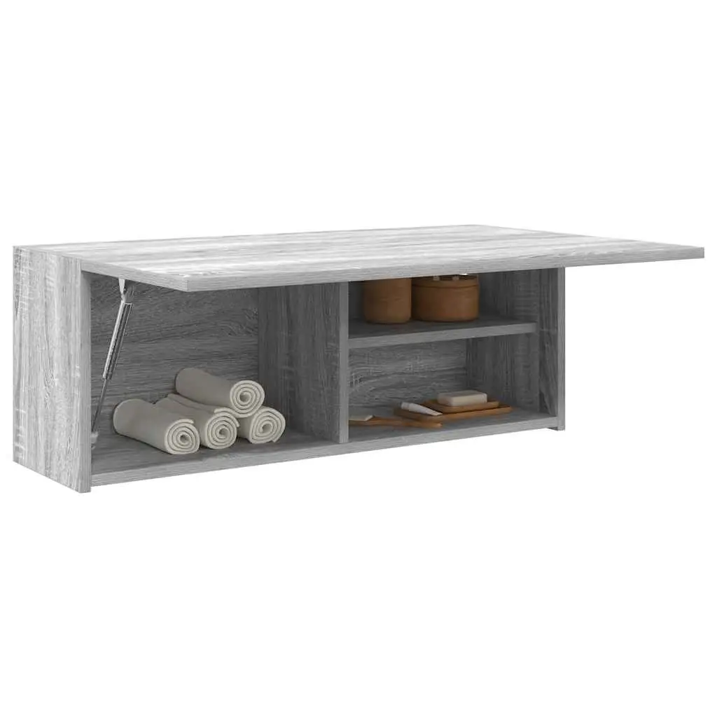 Mobile da Bagno Grigio Sonoma 80x25x30 cm in Legno Multistrato