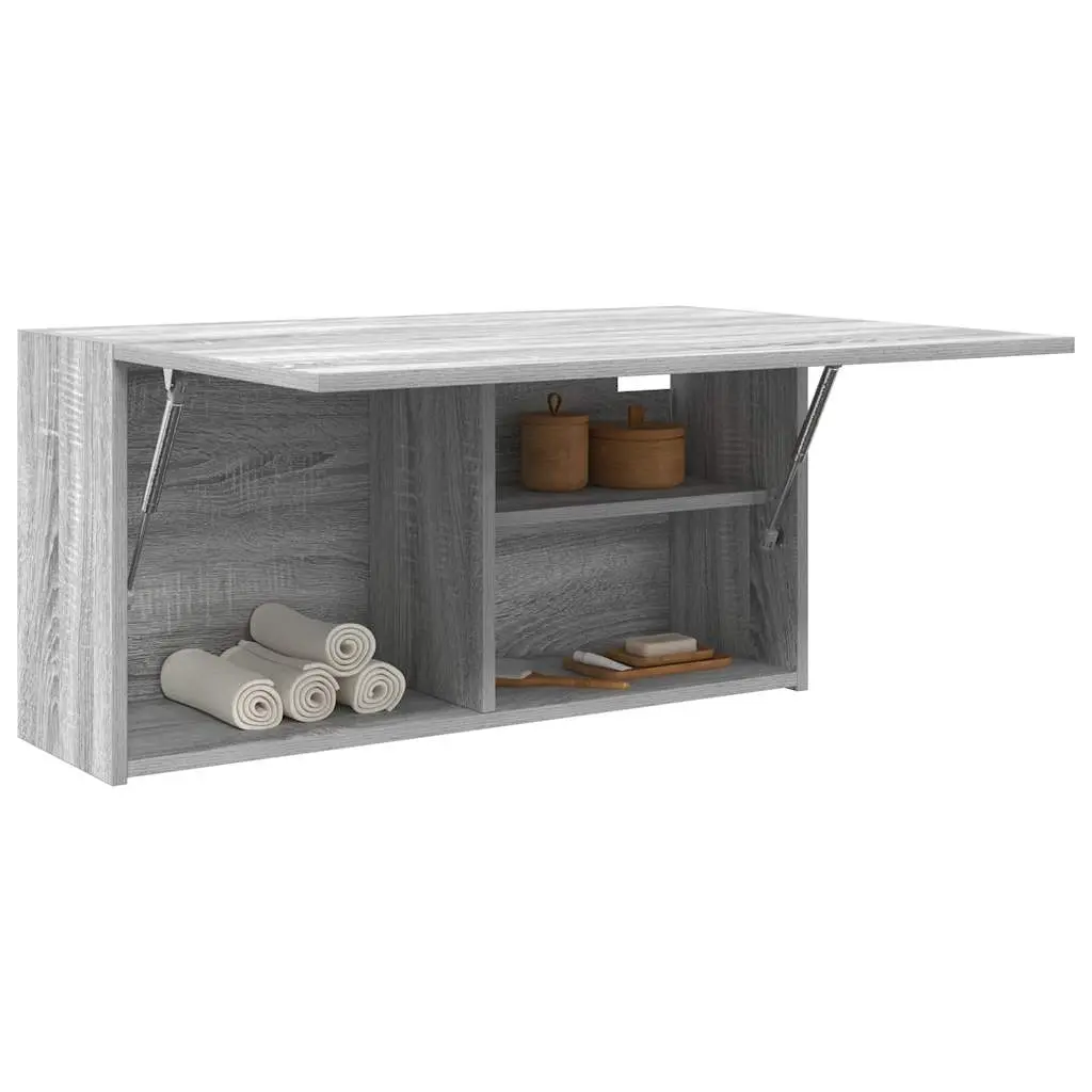 Mobile da Bagno Grigio Sonoma 80x25x40 cm in Truciolato