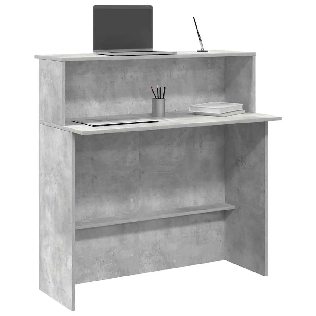 Banco Reception Grigio Cemento 100x50x103,5cm Legno Multistrato