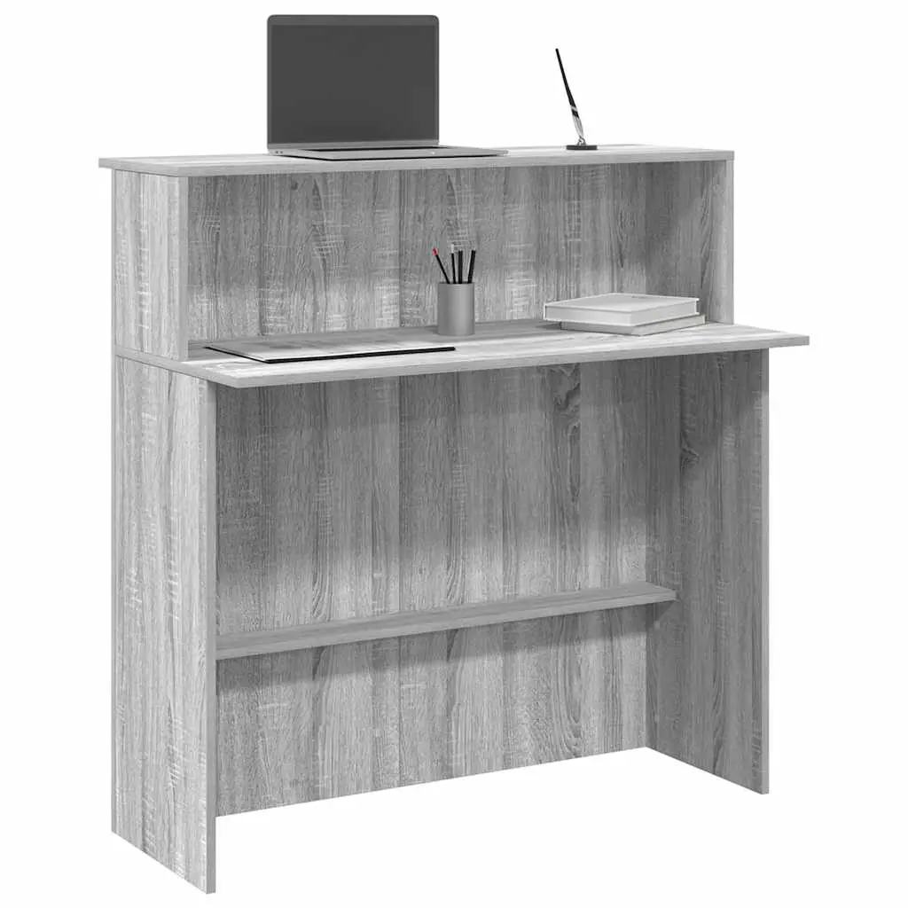 Banco Reception Grigio Sonoma 100x50x103,5 cm Legno Multistrato