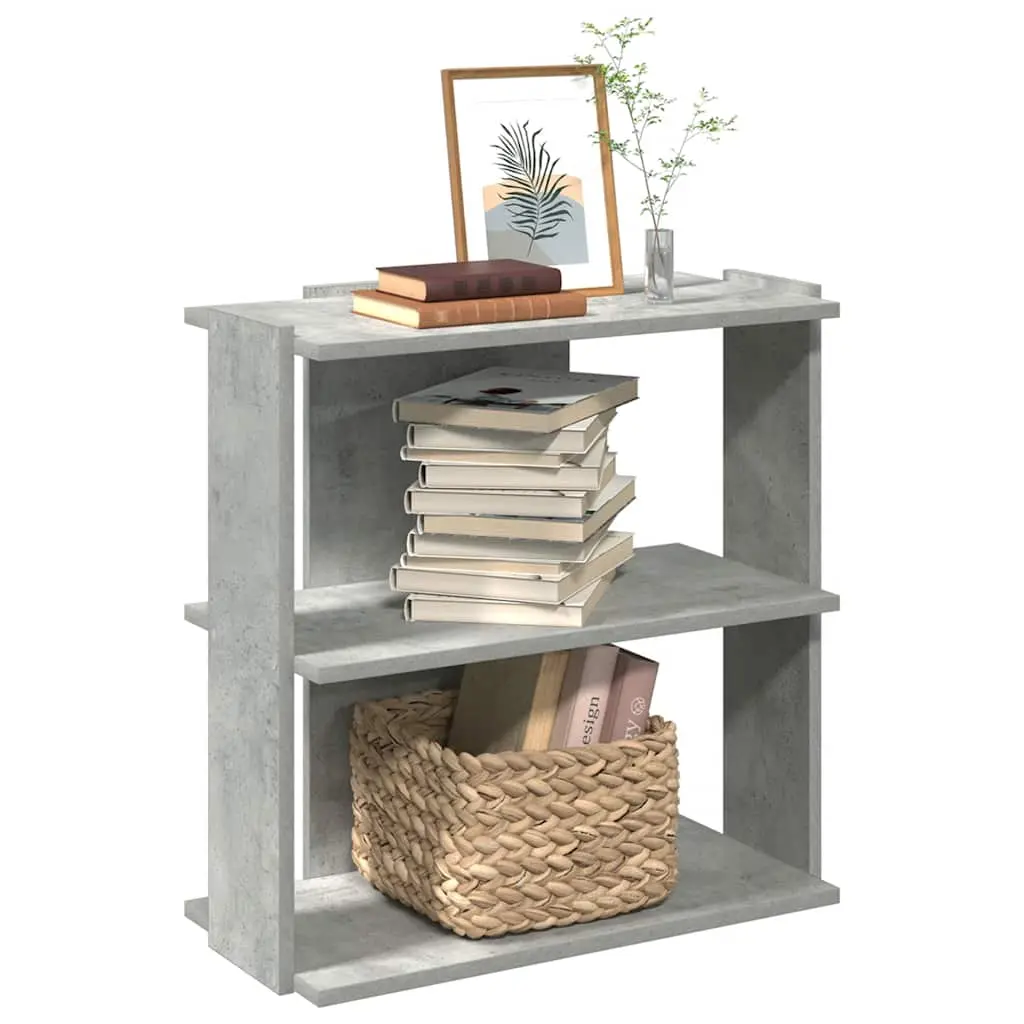 Libreria 3 Ripiani Grigio Cemento 60x30x60 cm Multistrato