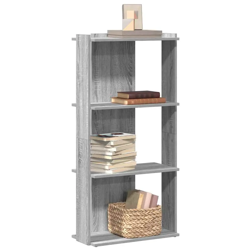 Libreria 3 Ripiani Grigio Sonoma 60x30x120cm Legno Multistrato