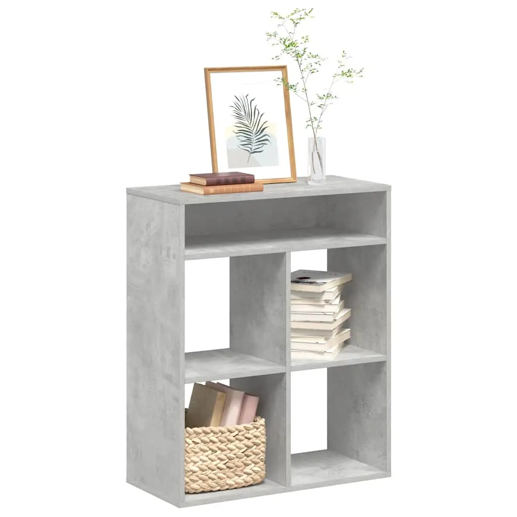 Libreria Grigio Cemento 66x31x80 cm in Legno Multistrato