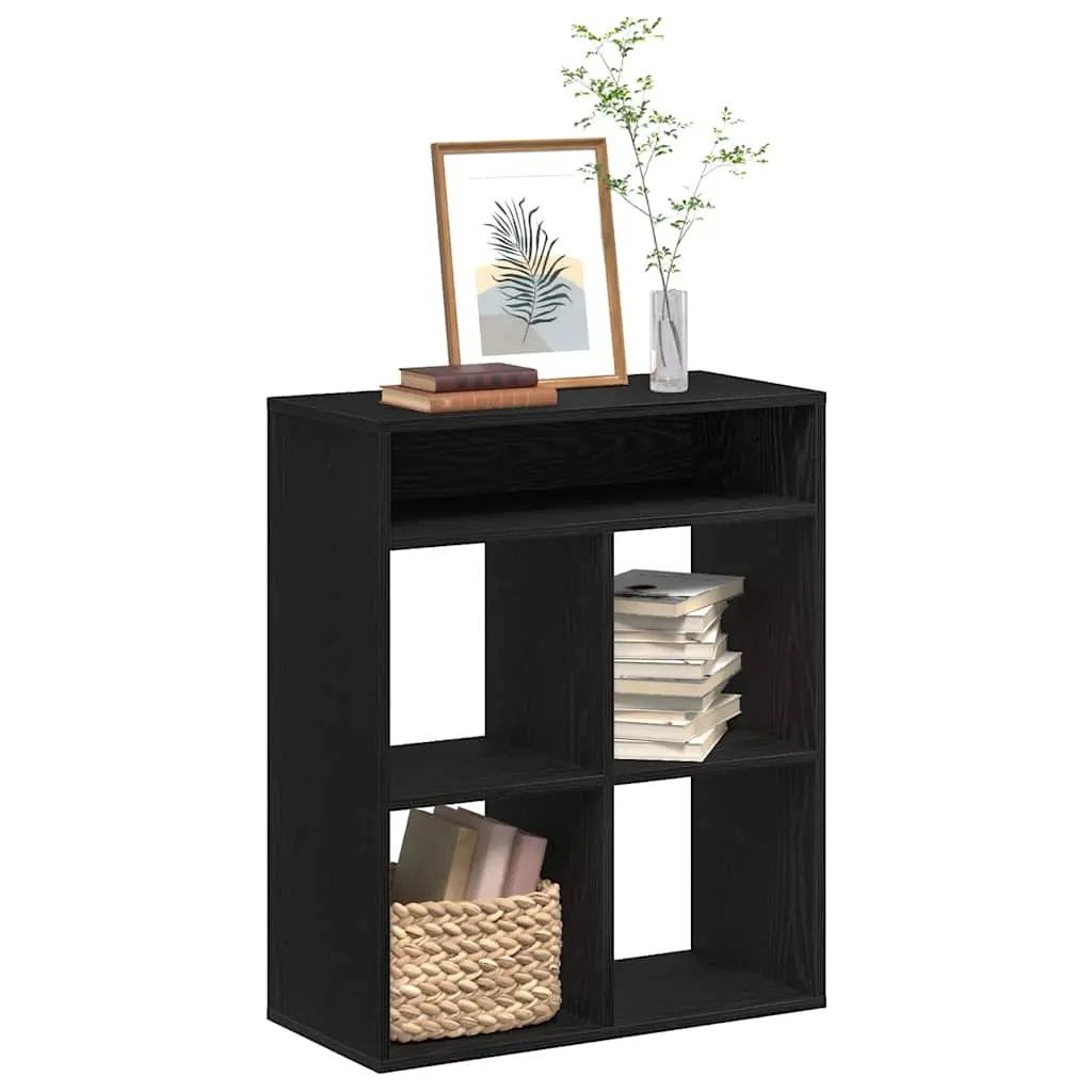 Libreria Nera 66x31x80 cm in Legno Multistrato