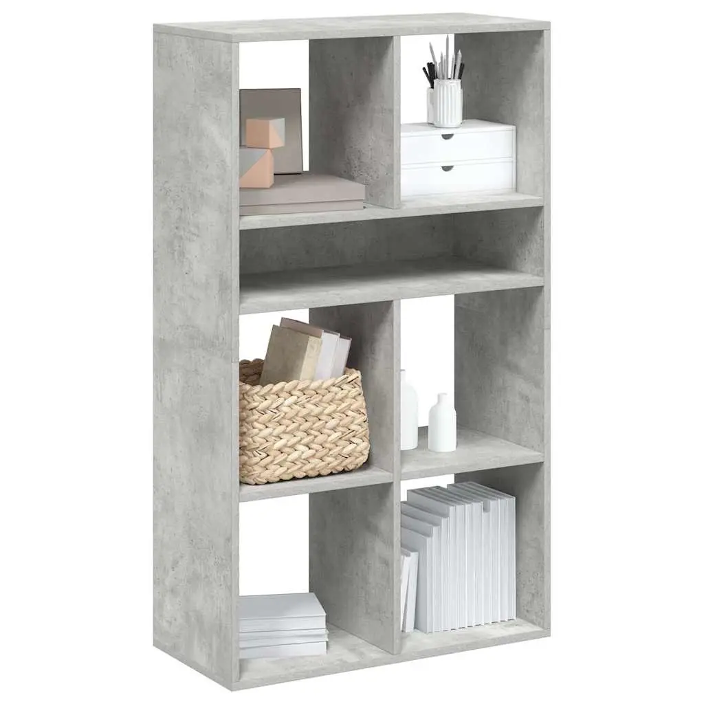 Libreria Grigio Cemento 66x31x112 cm in Legno Multistrato