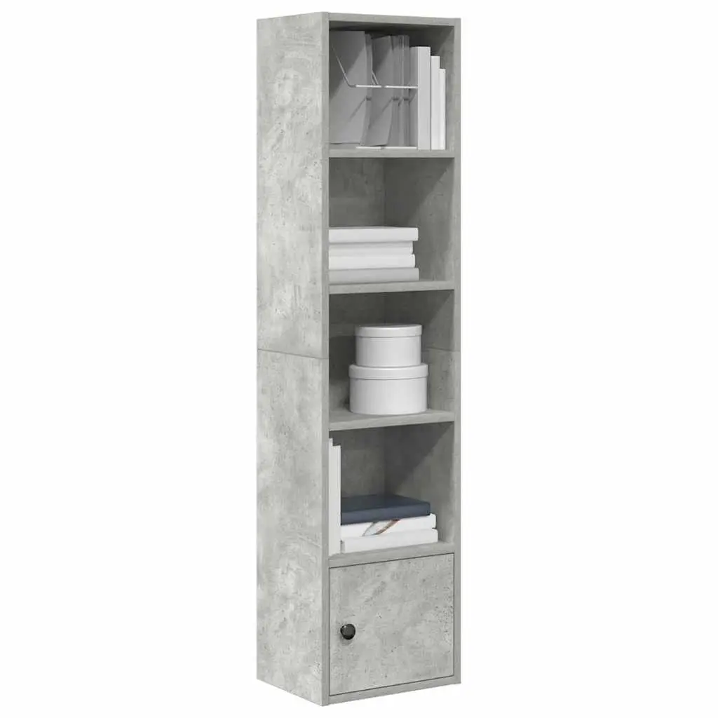 Libreria Grigio Cemento 31x24x127 cm in Legno Multistrato