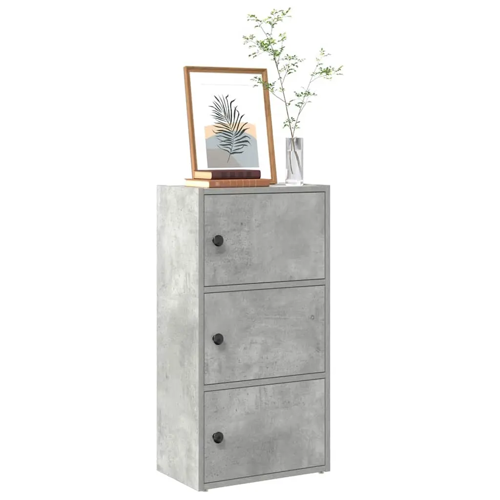 Libreria Grigio Cemento 40x24x77 cm in Legno Multistrato