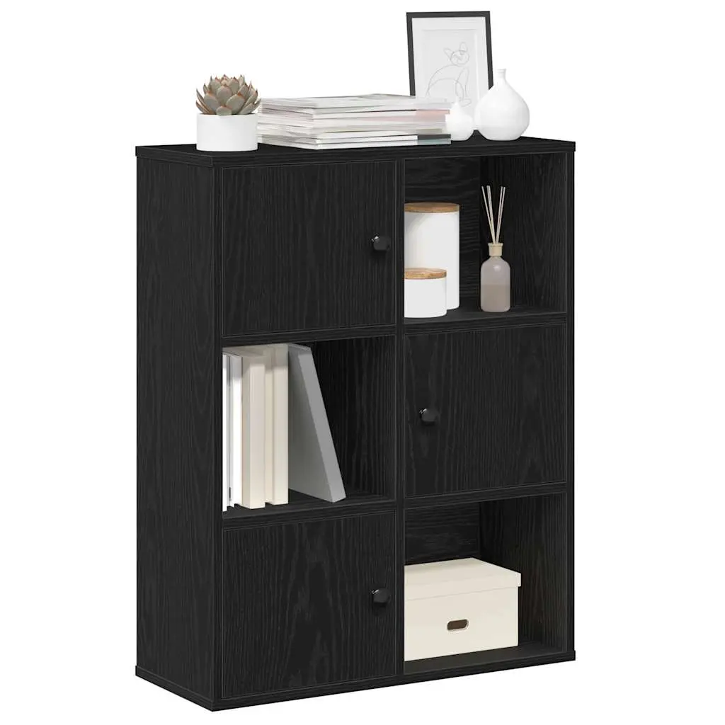 Libreria Rovere Nero 60x24x76,5 cm in Legno Multistrato