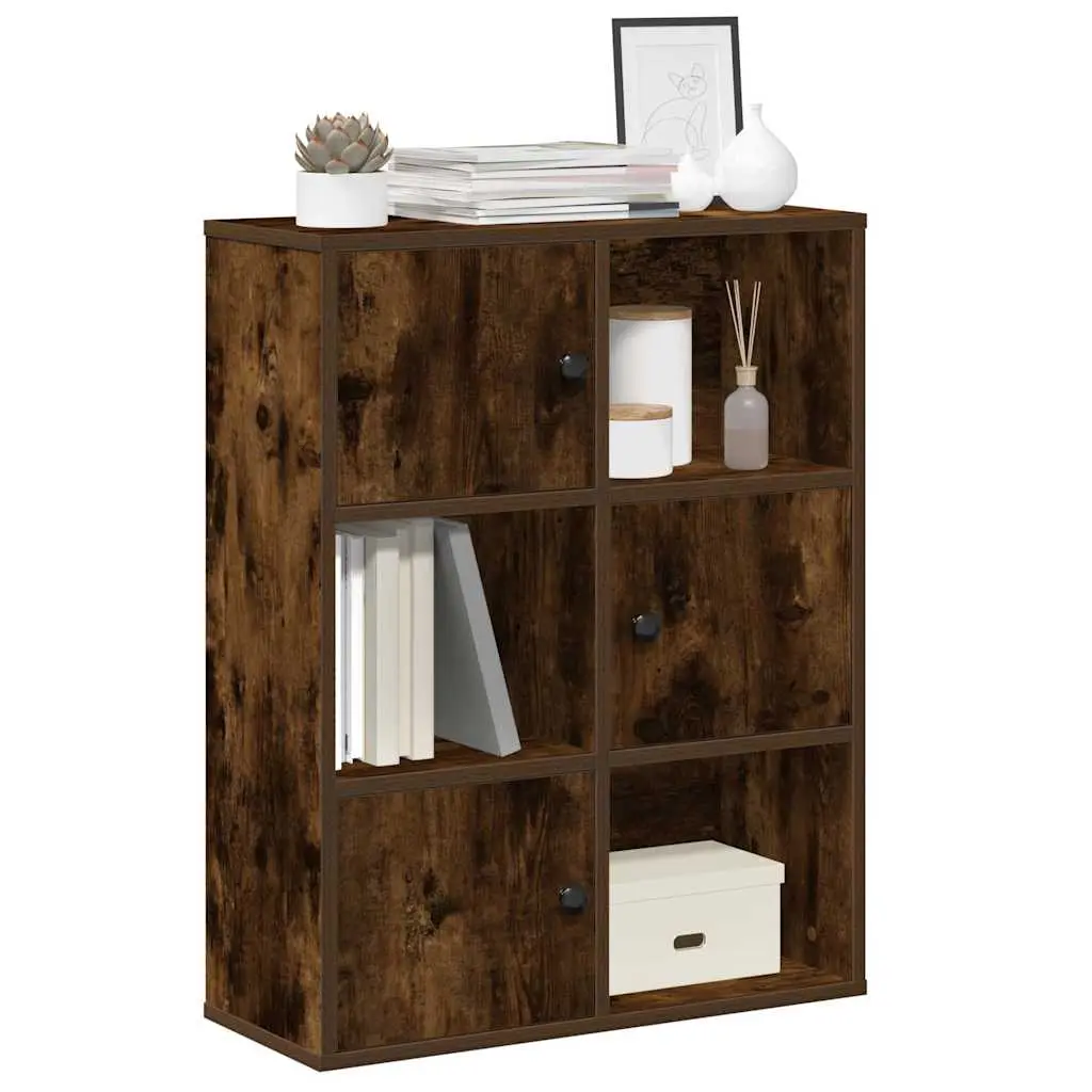 Libreria Rovere Fumo 60x24x76,5 cm in Legno Multistrato