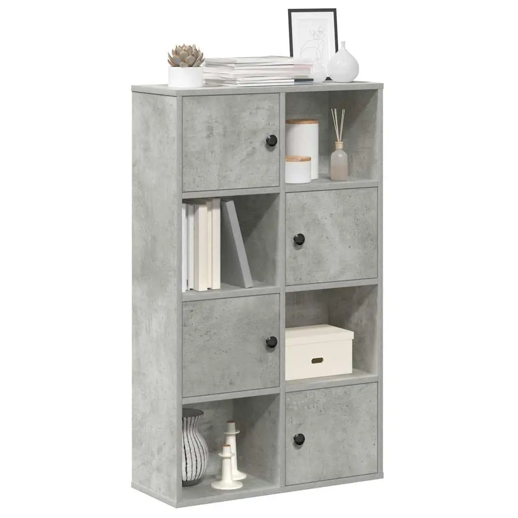 Libreria Grigio Cemento 60x24x101,5 cm in Legno Multistrato