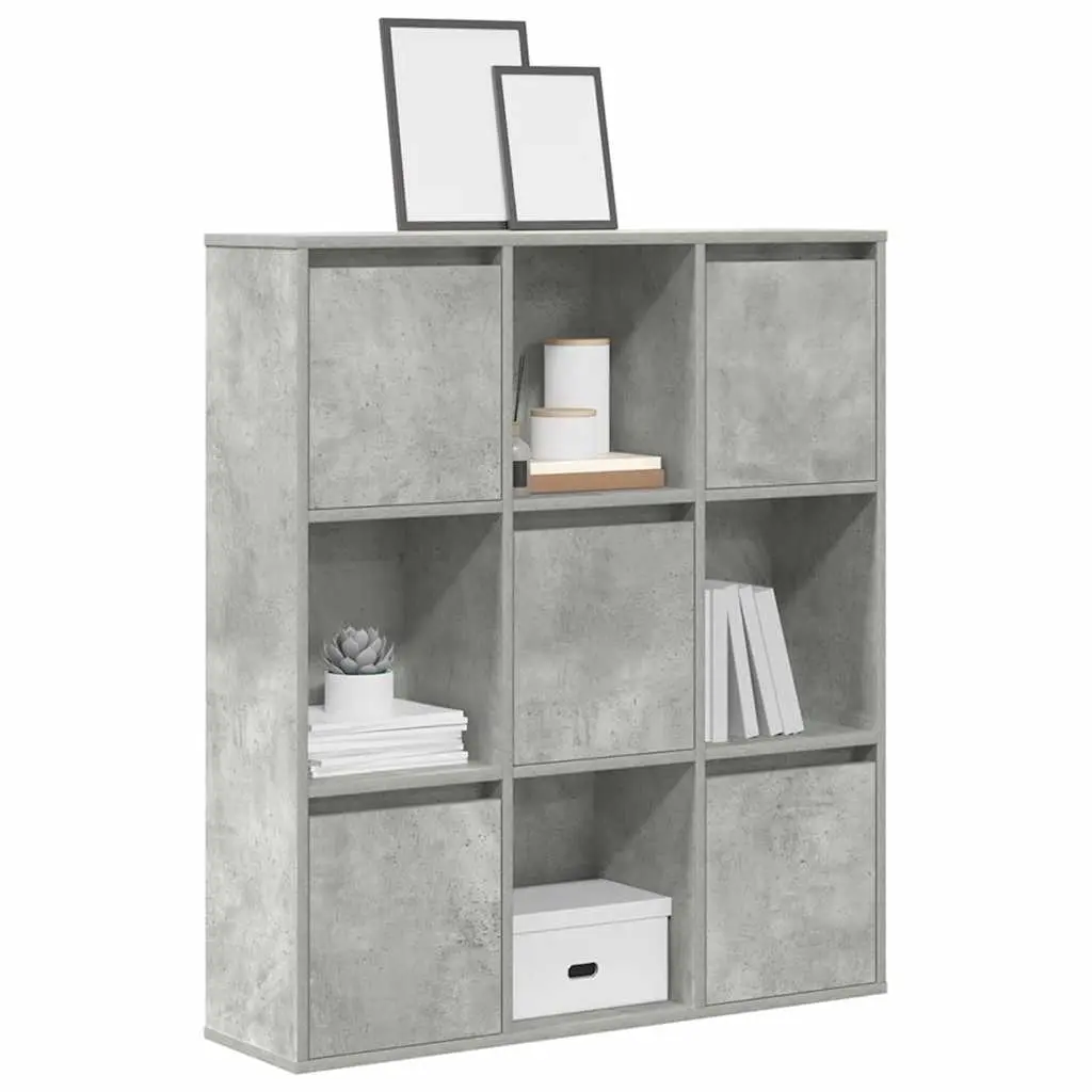 Libreria Grigio Cemento 89x24x101,5 cm in Legno Multistrato