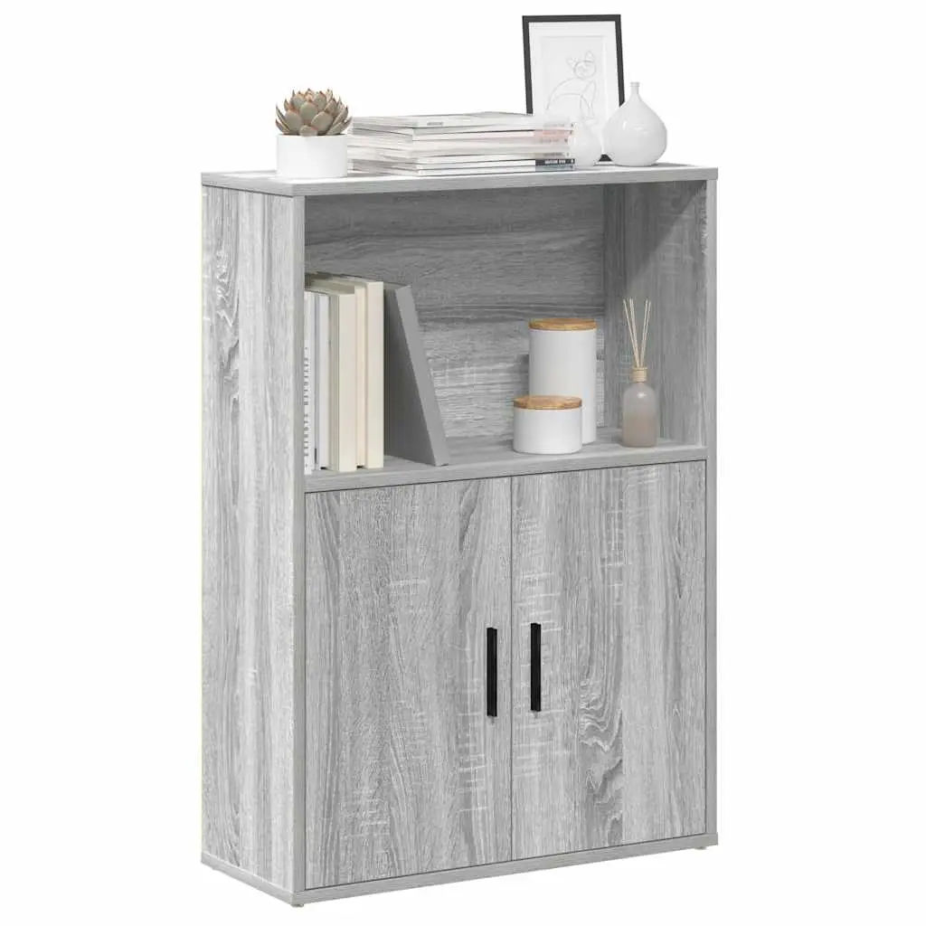 Libreria Grigio Sonoma 60x24x85 cm in Legno Multistrato