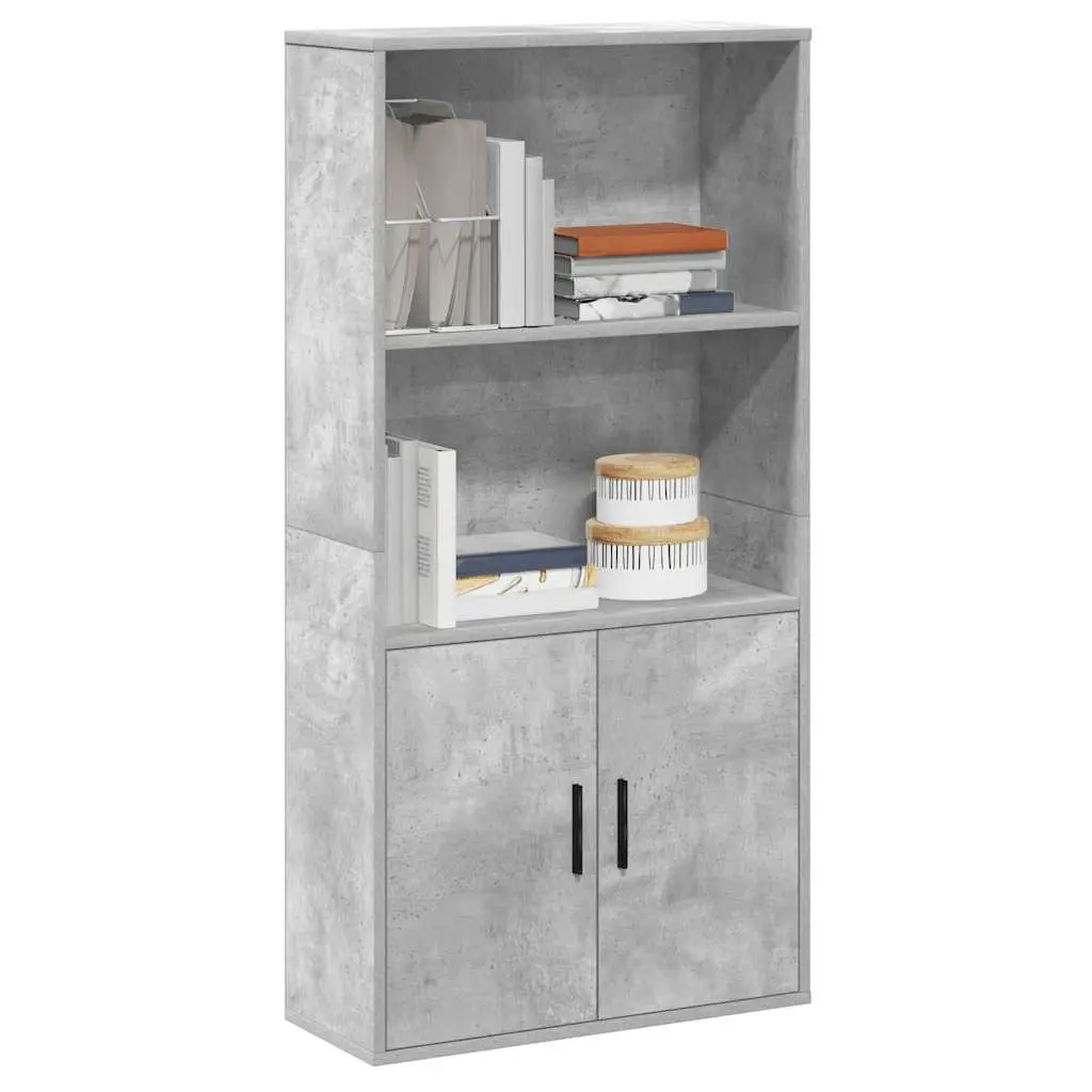 Libreria Grigio Cemento 60x24x120 cm in Legno Multistrato