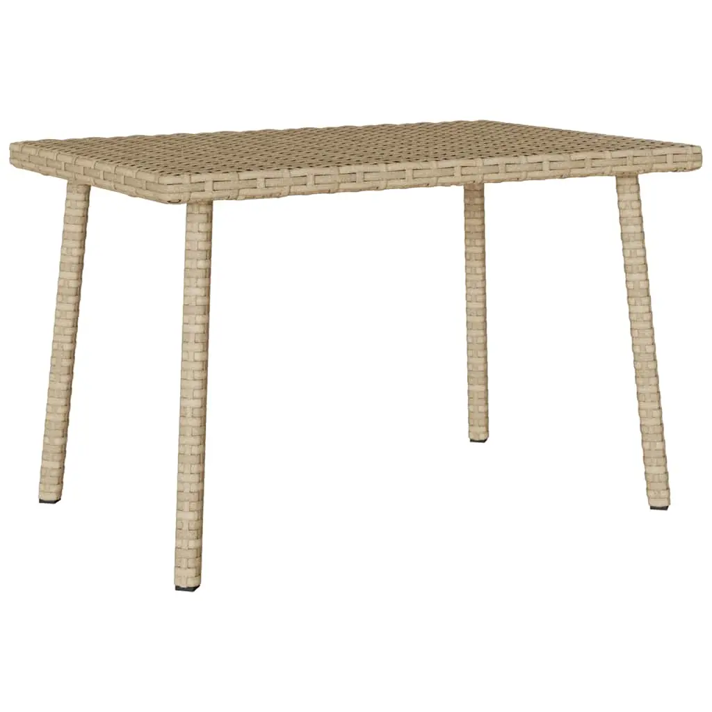 Tavolino da Giardino Rettangolare Beige 60x40x37 cm Polyrattan