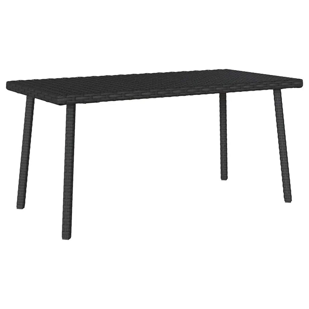 Tavolino da Giardino Rettangolare Nero 80x40x37 cm Polyrattan