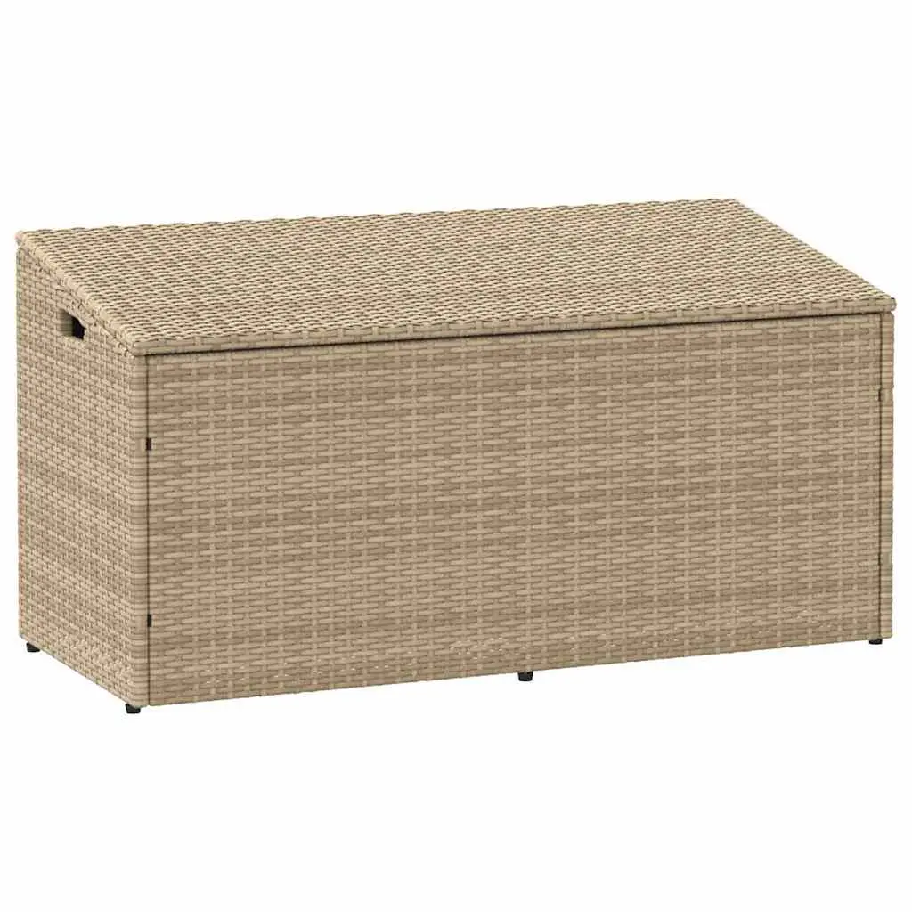 Baule da Giardino Beige 110x50x58 cm Polyrattan