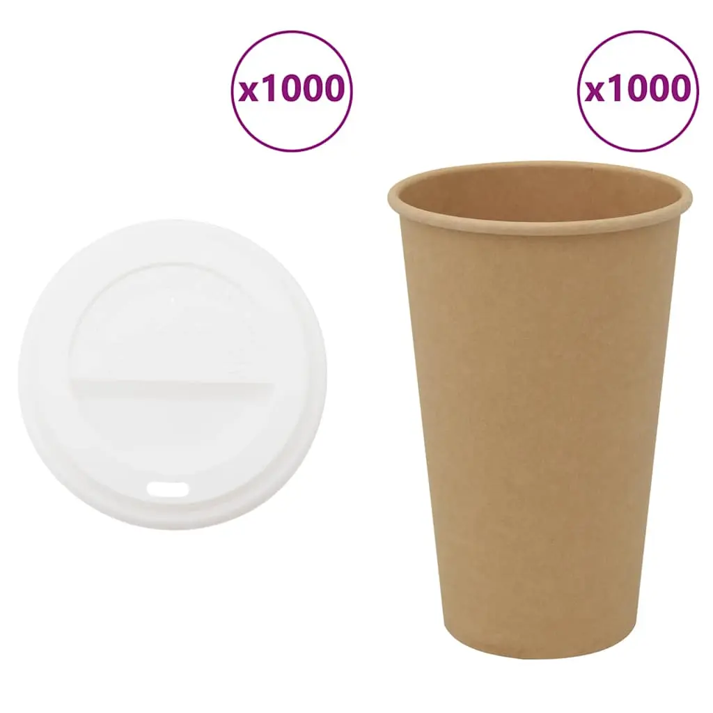 Tazze da Caffè in Carta con Coperchi 1000 pz 16oz 400 ml