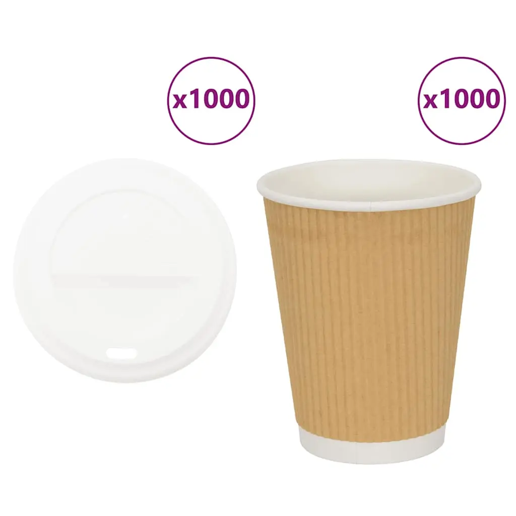 Tazze da Caffè in Carta con Coperchi 1000 pz 12oz 300 ml