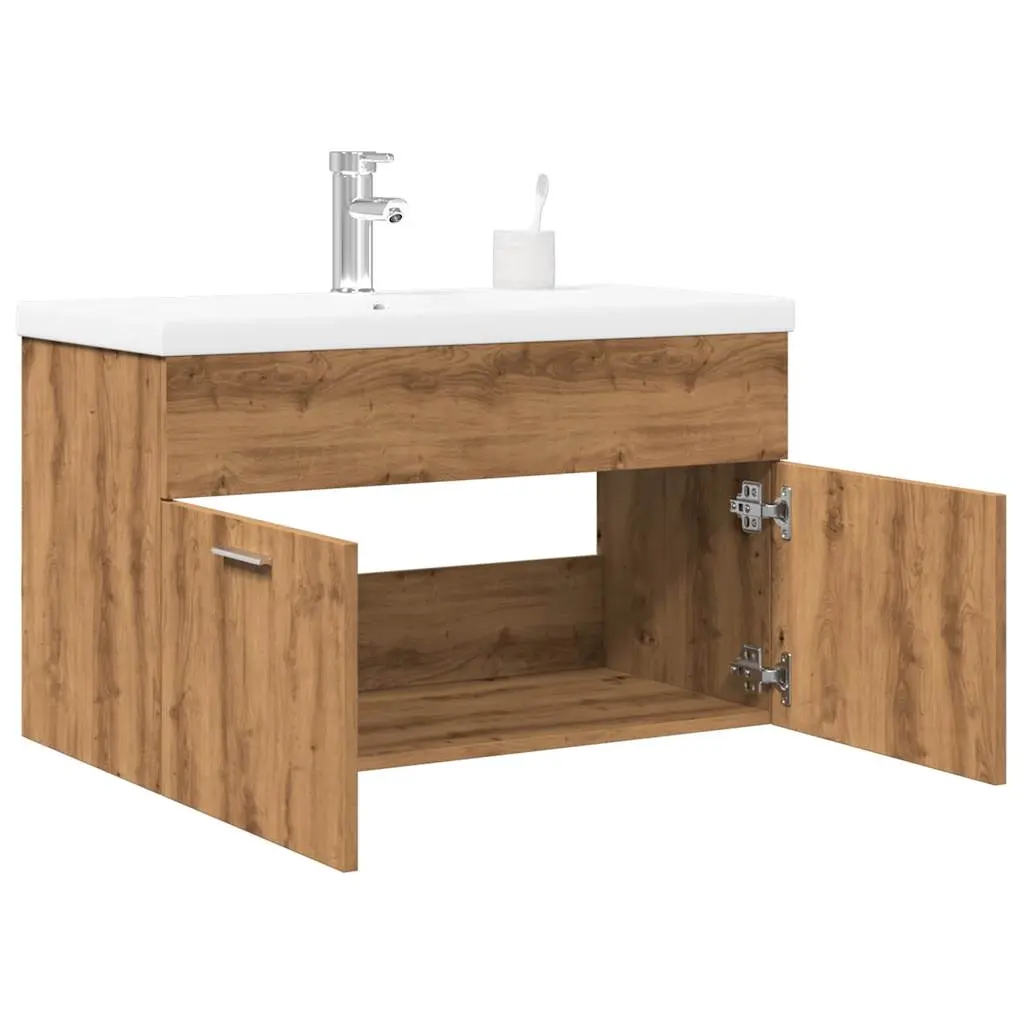 Set Mobili da Bagno 2 pz Rovere Artigianale Legno Multistrato