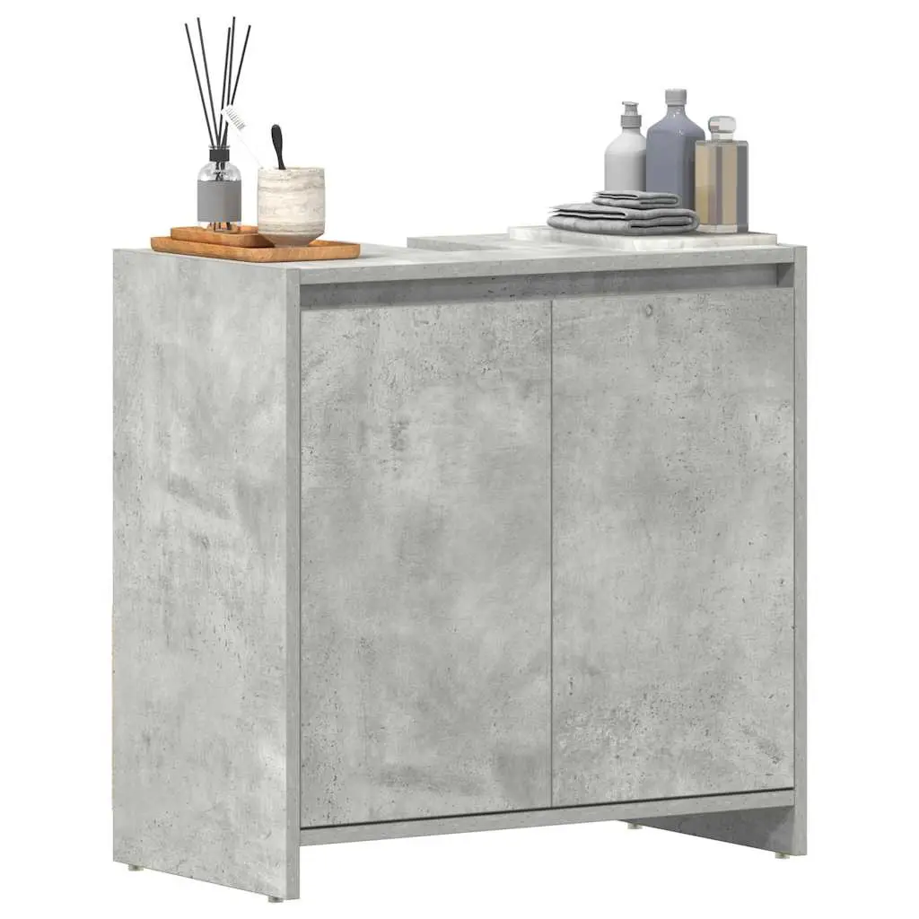 Mobile Lavabo Bagno Grigio Cemento 60x33x60cm Legno Multistrato