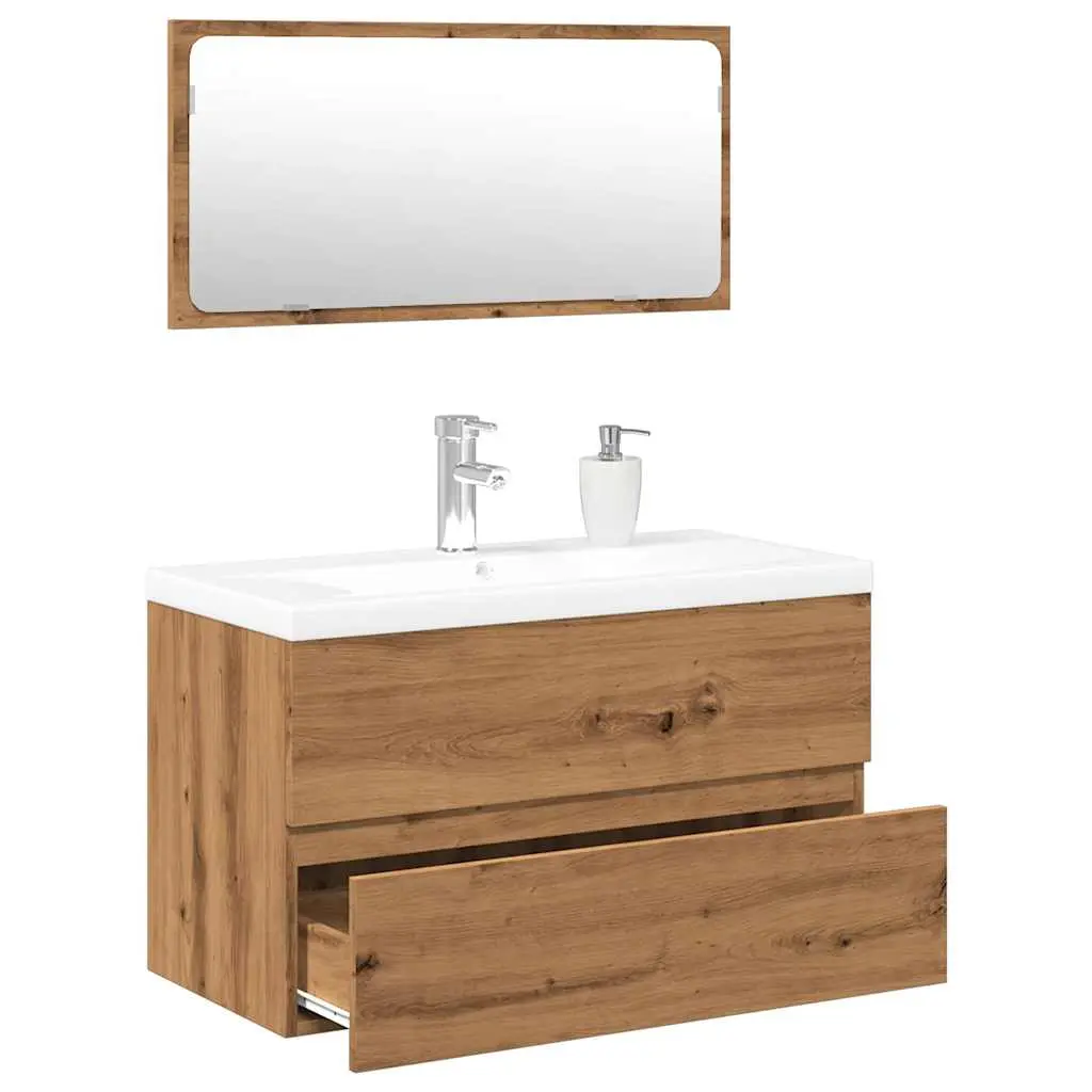 Set Mobili da Bagno Rovere Artigianale Legno Multistrato