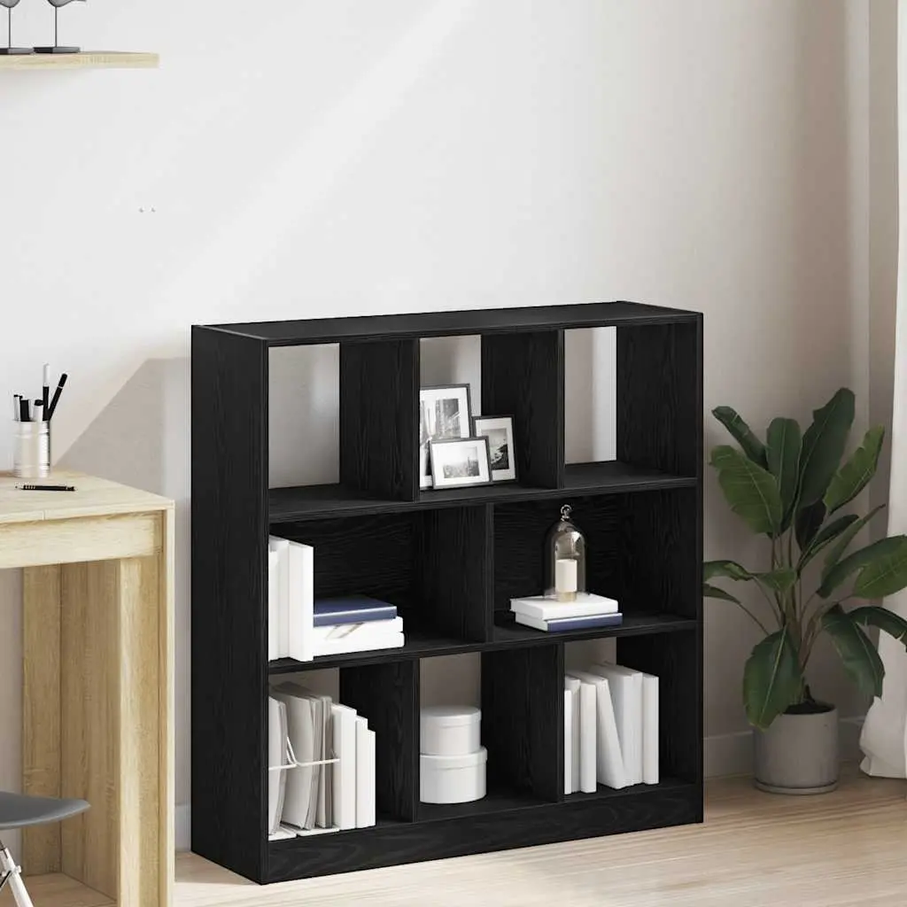 Libreria Rovere Nero 97,5x29,5x100 cm in Legno Multistrato