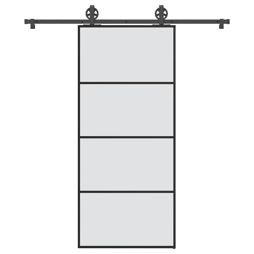 Porta Scorrevole con Ferramenta 90x205cm Vetro ESG Alluminio