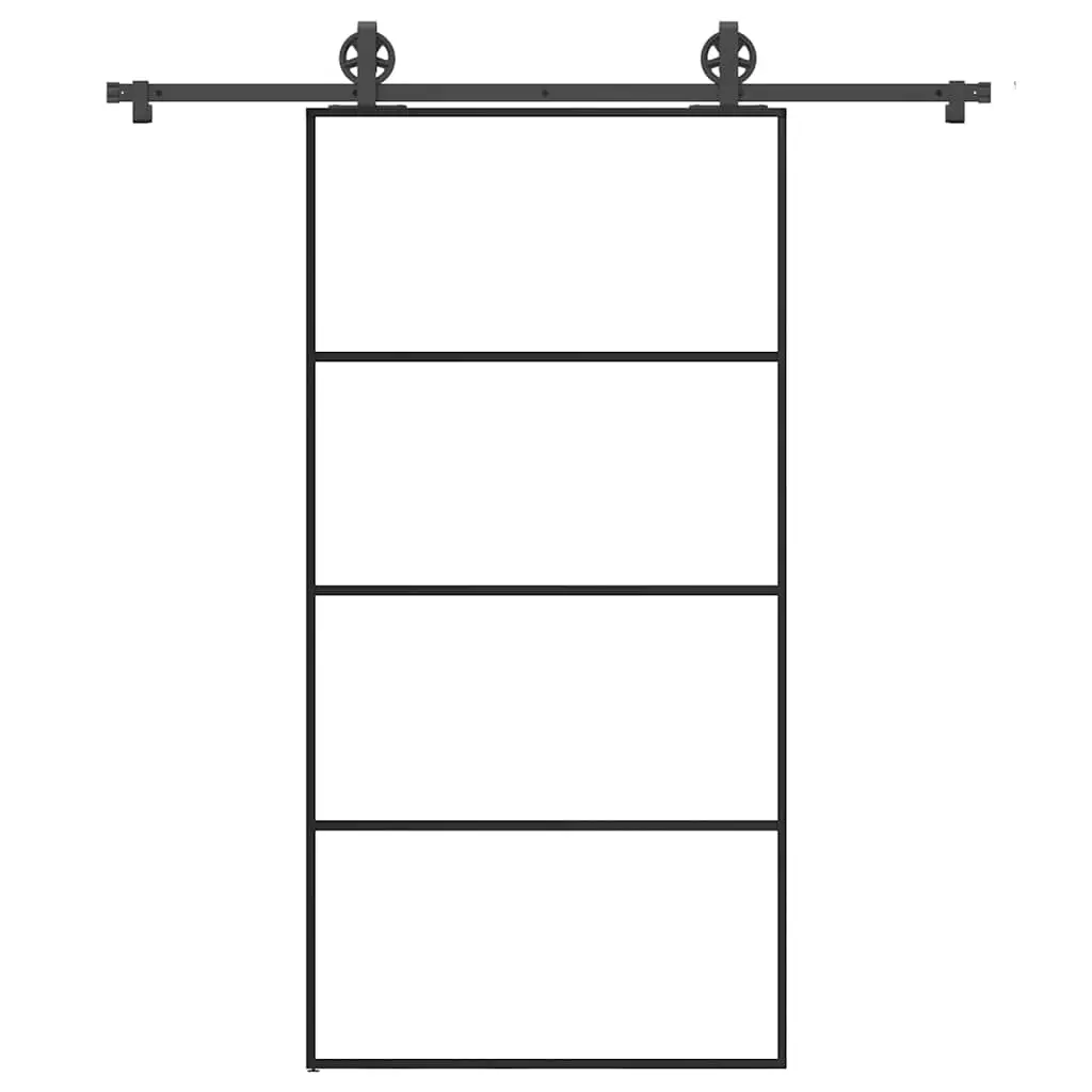 Porta Scorrevole con Ferramenta 102,5x205cm Vetro ESG Alluminio