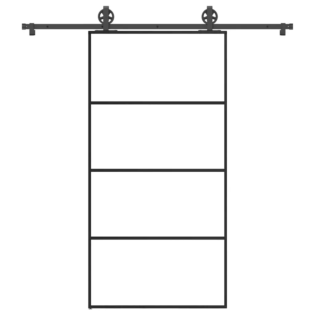 Porta Scorrevole con Ferramenta 102,5x205cm Vetro ESG Alluminio