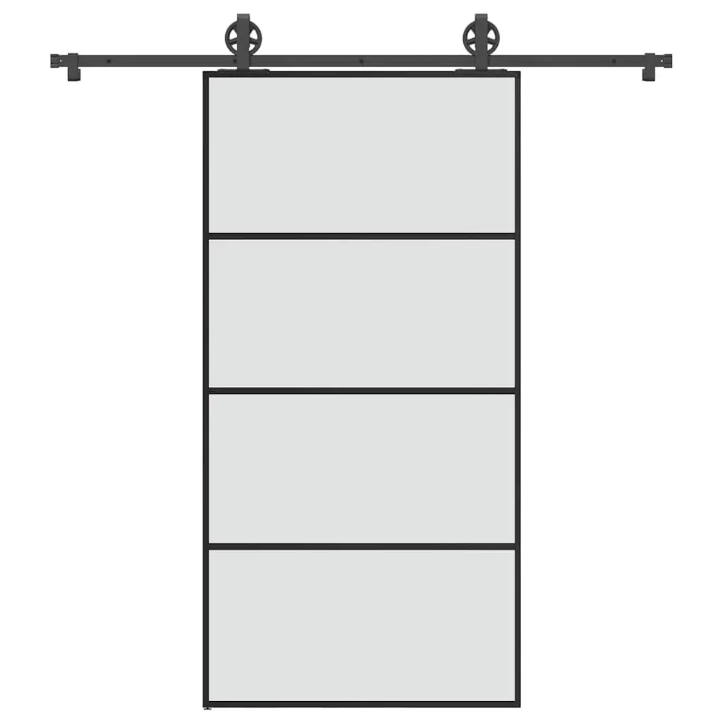 Porta Scorrevole con Ferramenta 102,5x205cm Vetro ESG Alluminio