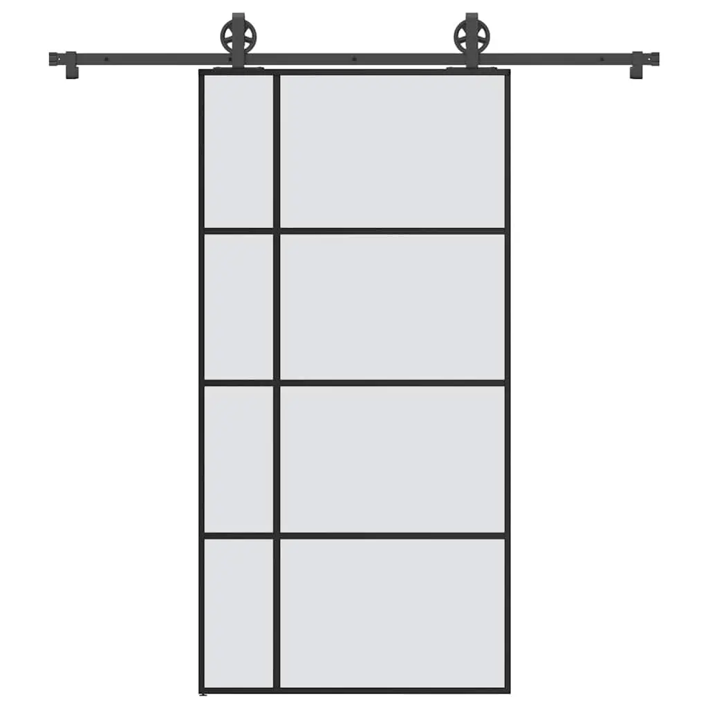 Porta Scorrevole con Ferramenta 102,5x205cm Vetro ESG Alluminio