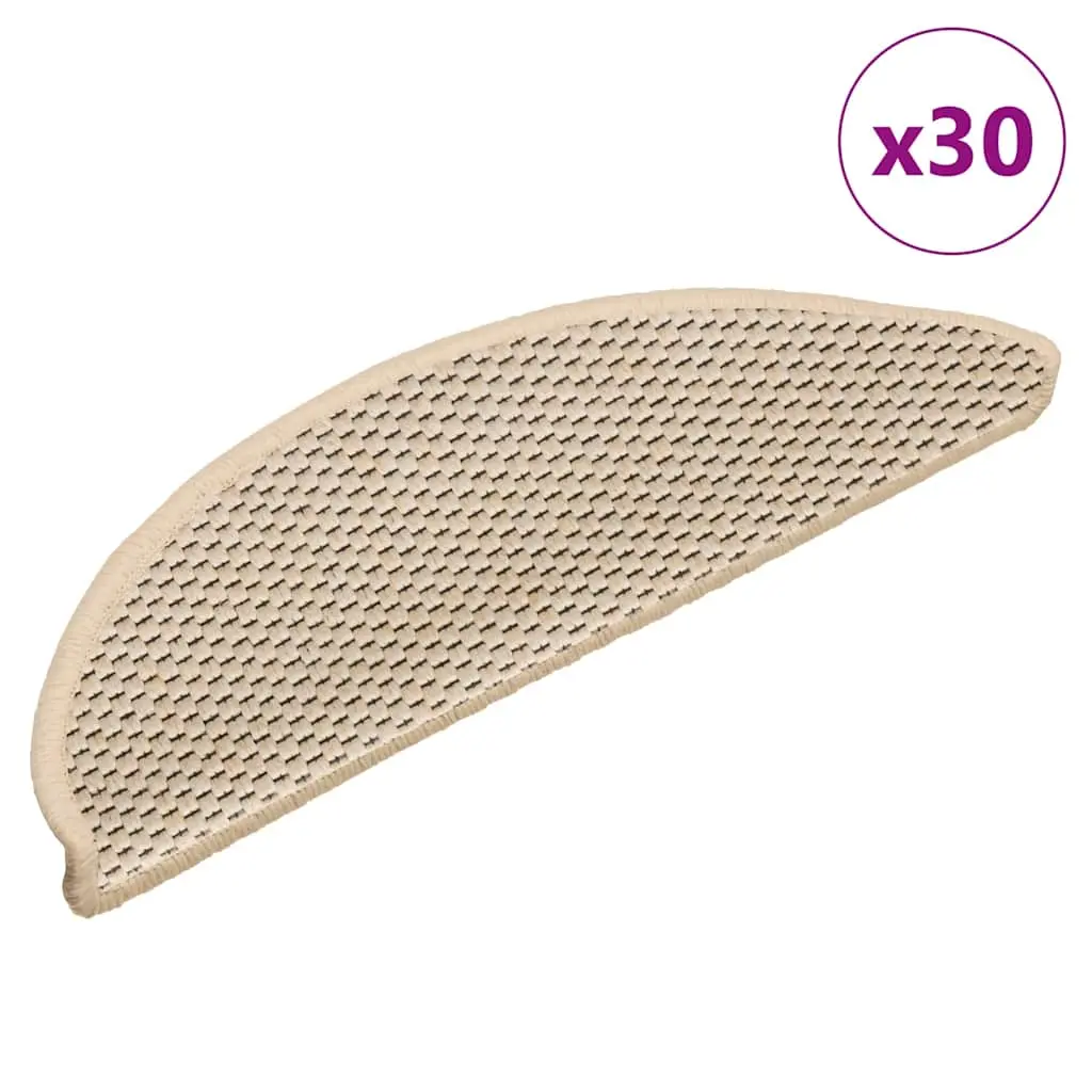 Tappeti Autoadesivi Scale Aspetto Sisal 30pz 56x17x3 cm Berbero