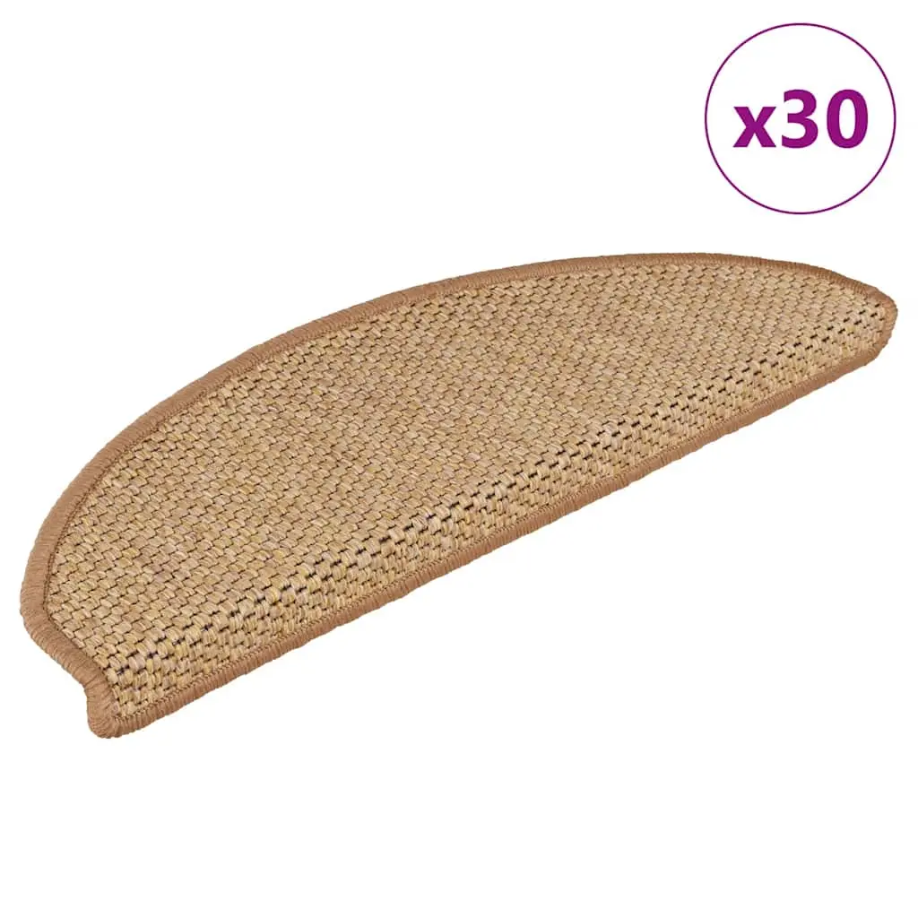 Tappeti Autoadesivi Scale Aspetto Sisal 30 pz 65x21x4 cm Sisal