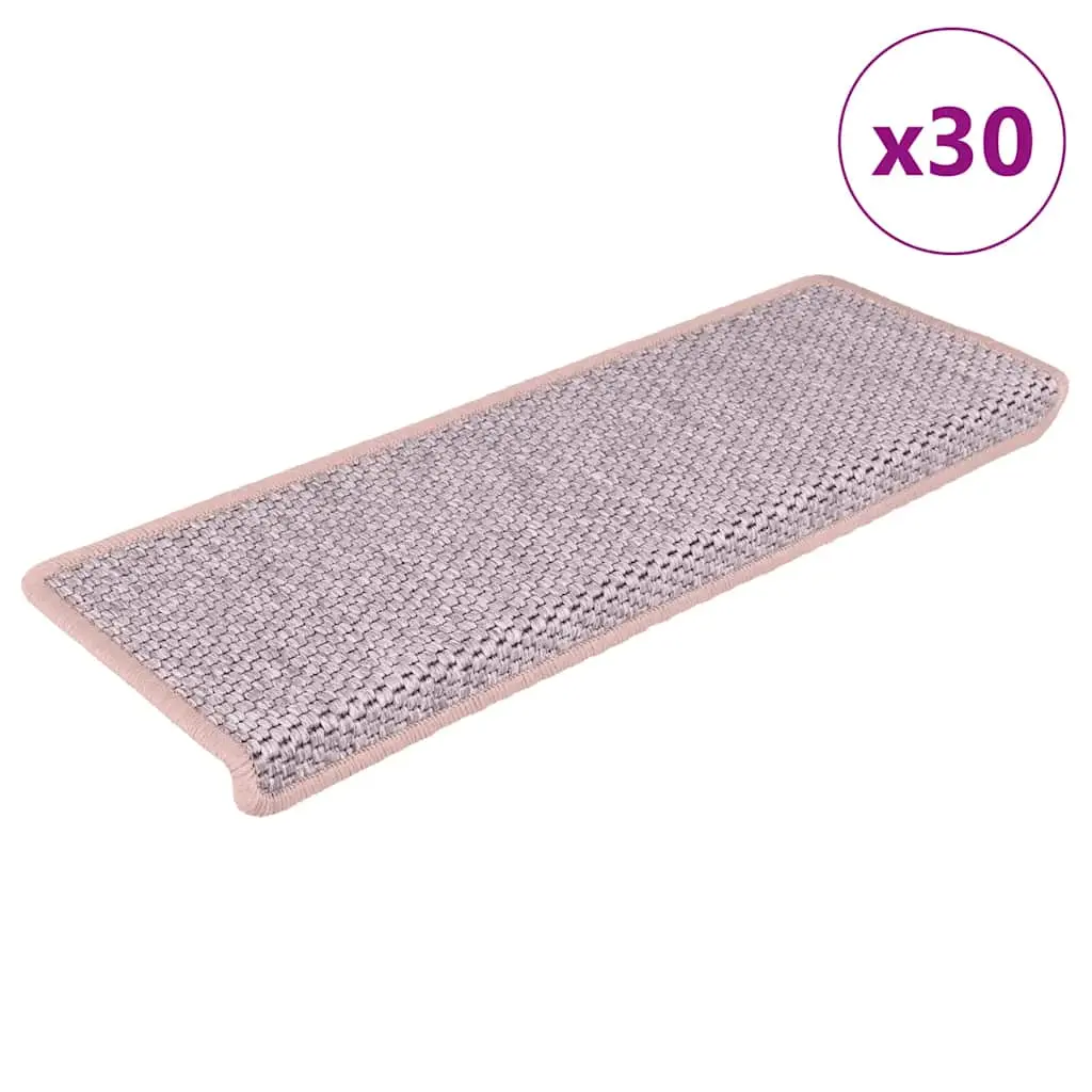 Tappeti Autoadesivi Scale Aspetto Sisal 30 pz 65x21x4 cm Rossi