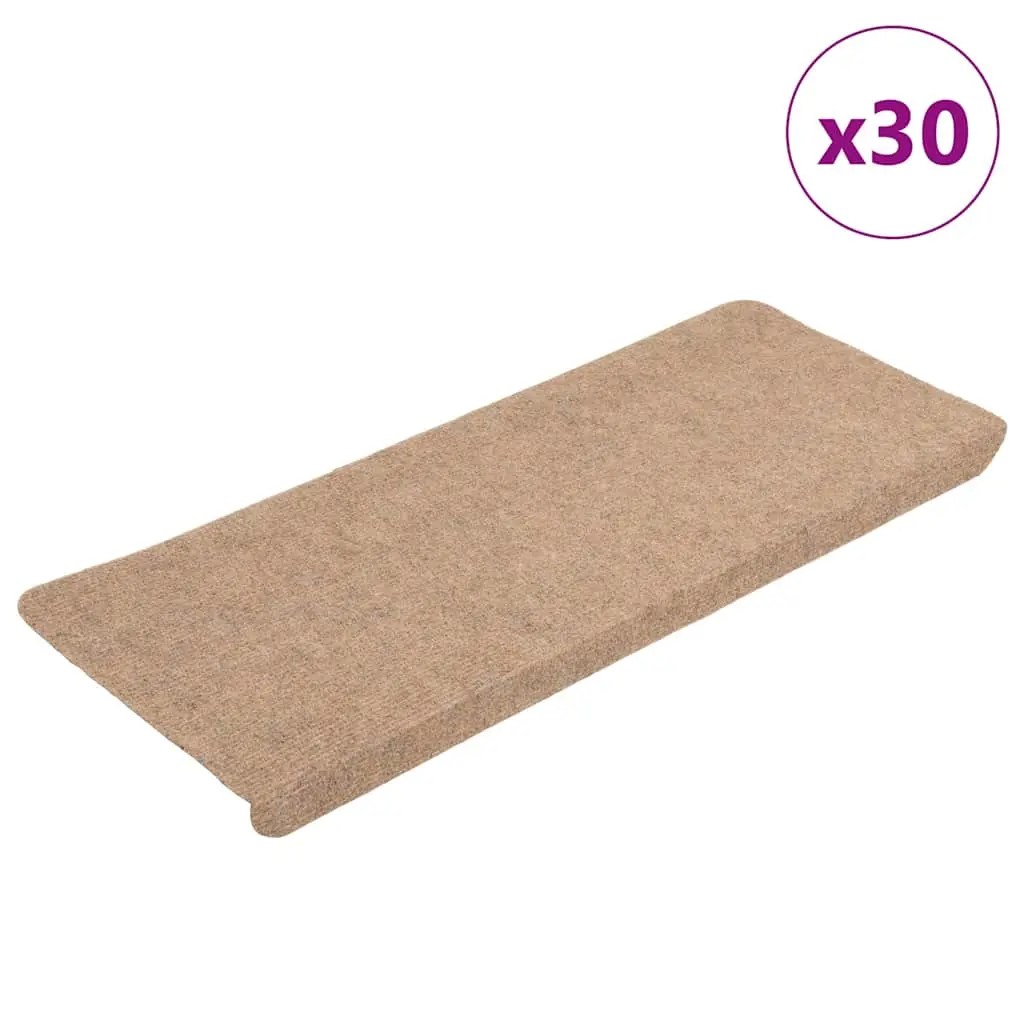 Tappetini Autoadesivi per Scale 30 pz Beige 65x24,5x3,5 cm