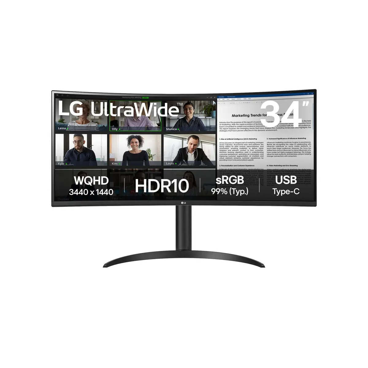 Monitor LG 34WR50QK-B 34" 50-60 Hz Wide Quad HD