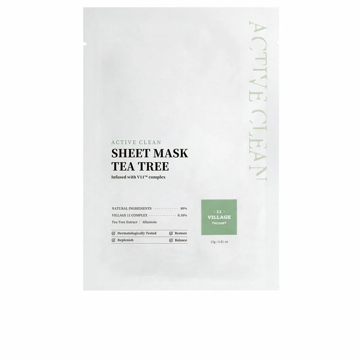 Maschera Viso Village 11 Factory Active Clean Tea Tree 23 g