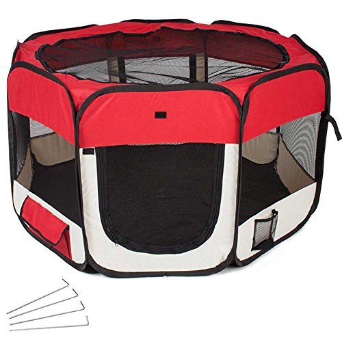 Tenda Box Per Cagnolini Cuccioli Recinto Cuccia Per Piccoli Animali Pop-Up Rossa (1)