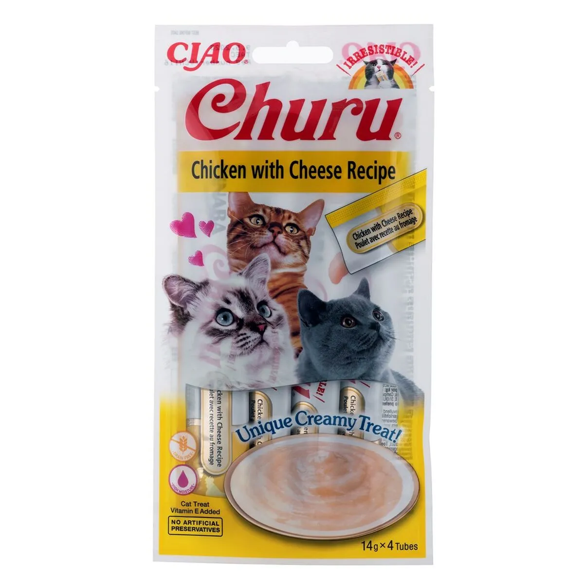 Spuntino per Cat Inaba   4 x 14 g Leccornie Pollo Formaggio