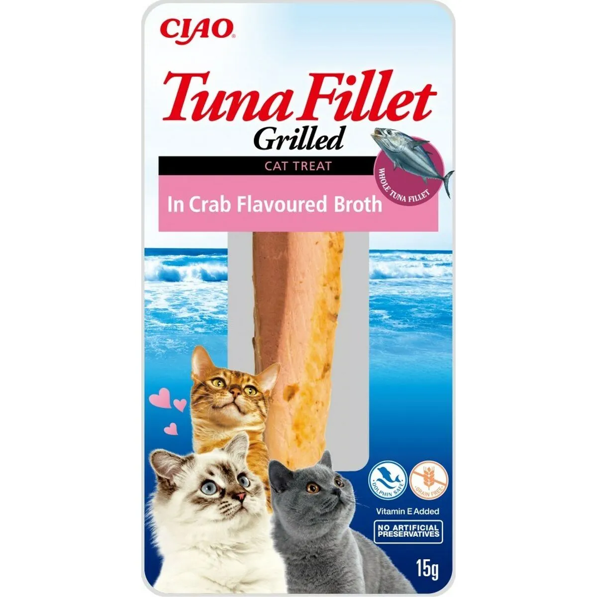 Spuntino per Cat Inaba Flavoured broth 15 g Granchio Tonno