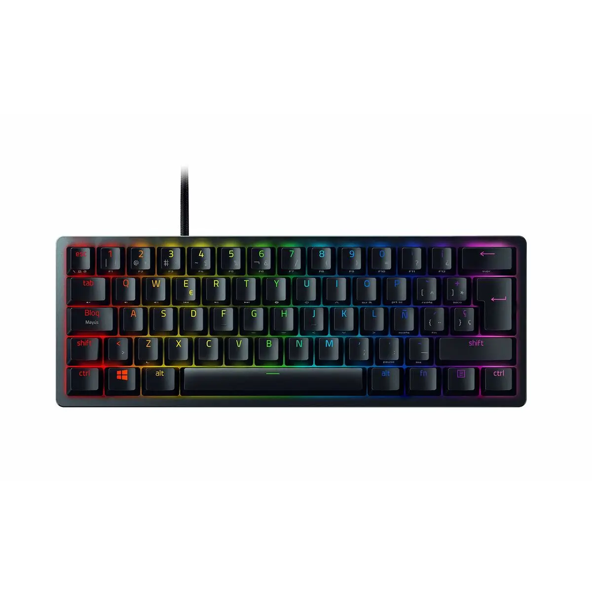 Tastiera per Giochi Razer Huntsman Mini (Red Switch) Qwerty in Spagnolo Nero