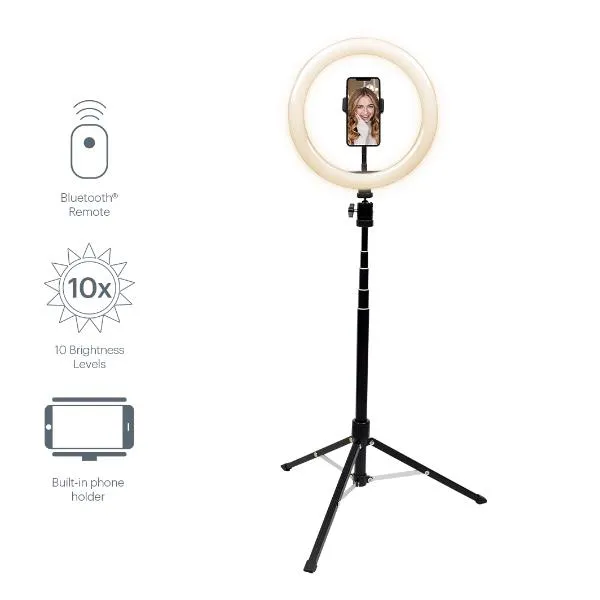 V-PRO 10 SELFIE RING LIGHT TRIPOD