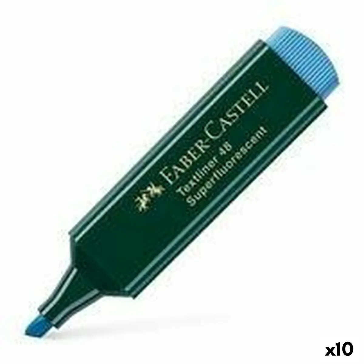 Set di Evidenziatori Faber-Castell Textliner 48 Azzurro (10 Unità)