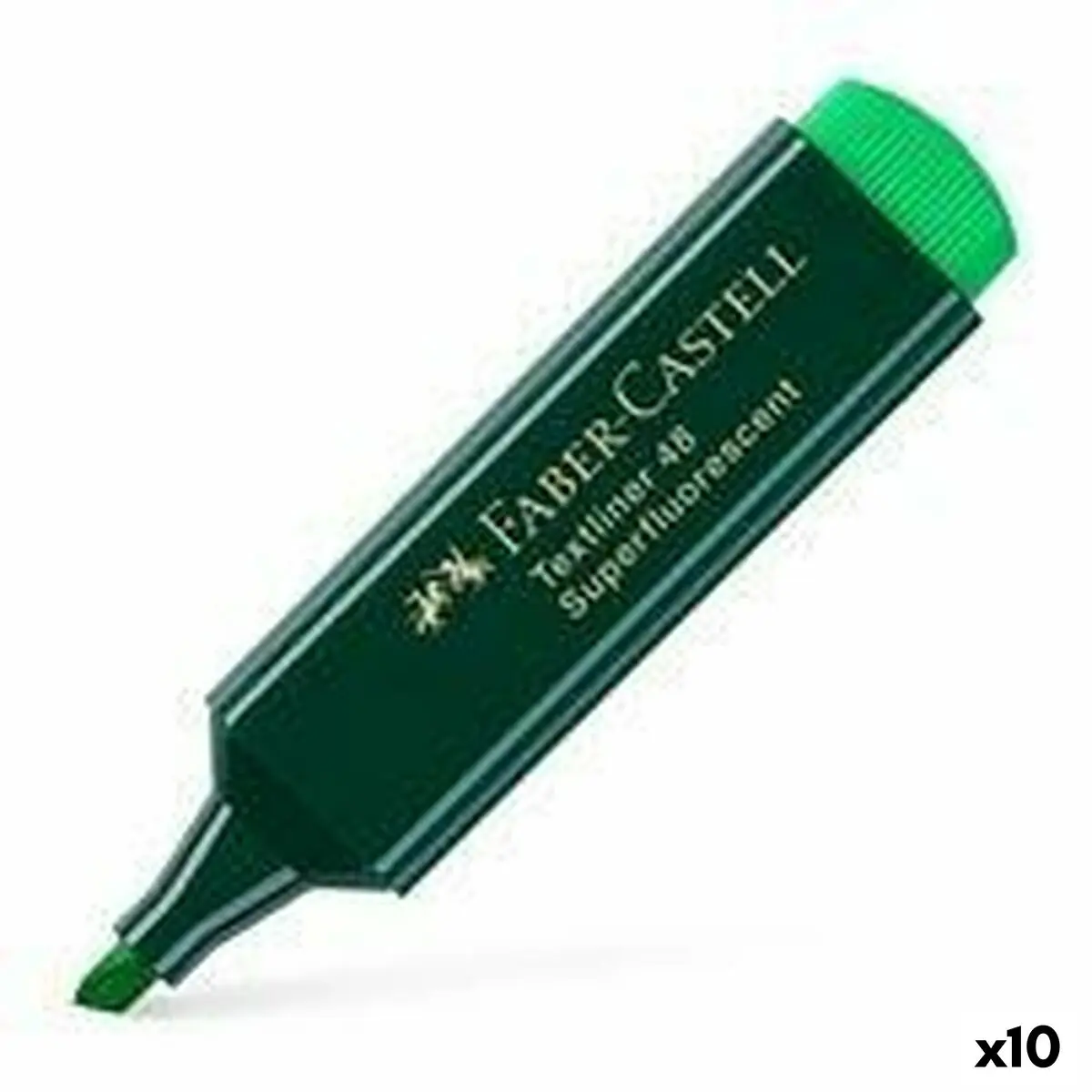 Set di Evidenziatori Faber-Castell Textliner 48 Verde (10 Unità)